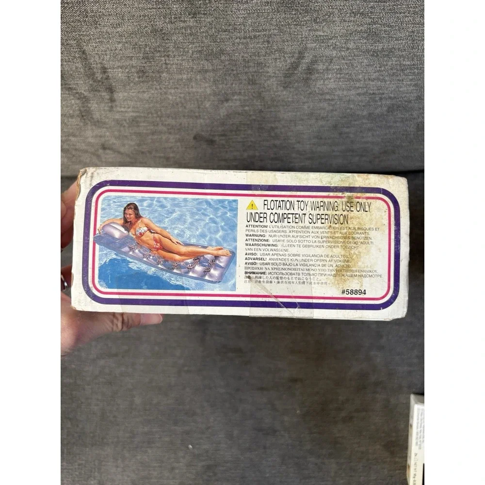 VTG 1985 INTEX Wet Set 18 Pocket Sun-Tanner Inflatable Lounge Mattress 76X29 NEW